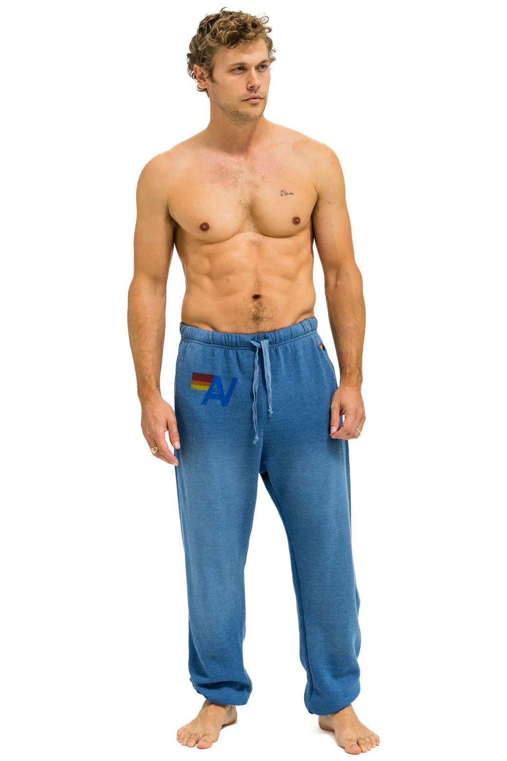 Aviator Nation - Men's Vintage Logo Sweatpants - Faded Water - Image 2