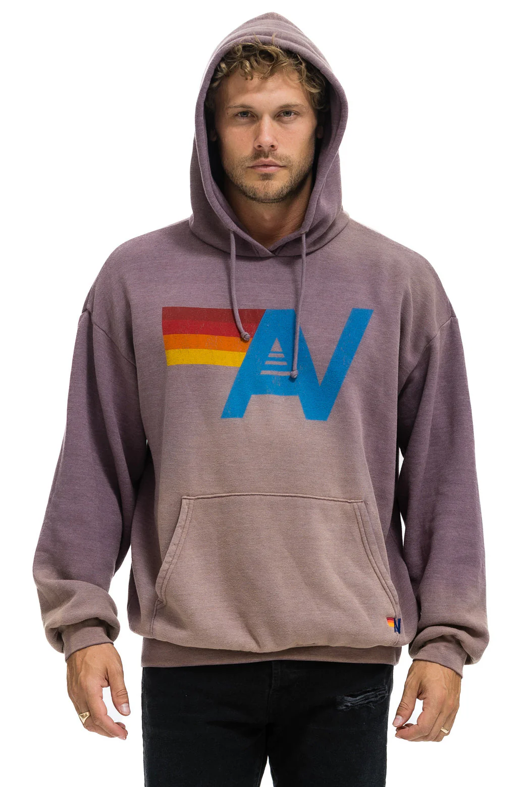 Aviator Nation - Vintage Logo Relaxed Pullover Hoodie - Faded Mocha - Image 2