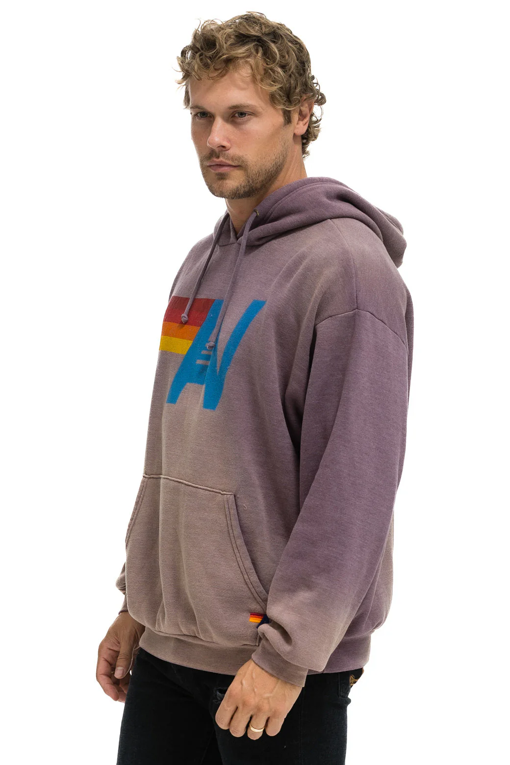 Aviator Nation - Vintage Logo Relaxed Pullover Hoodie - Faded Mocha - Image 6
