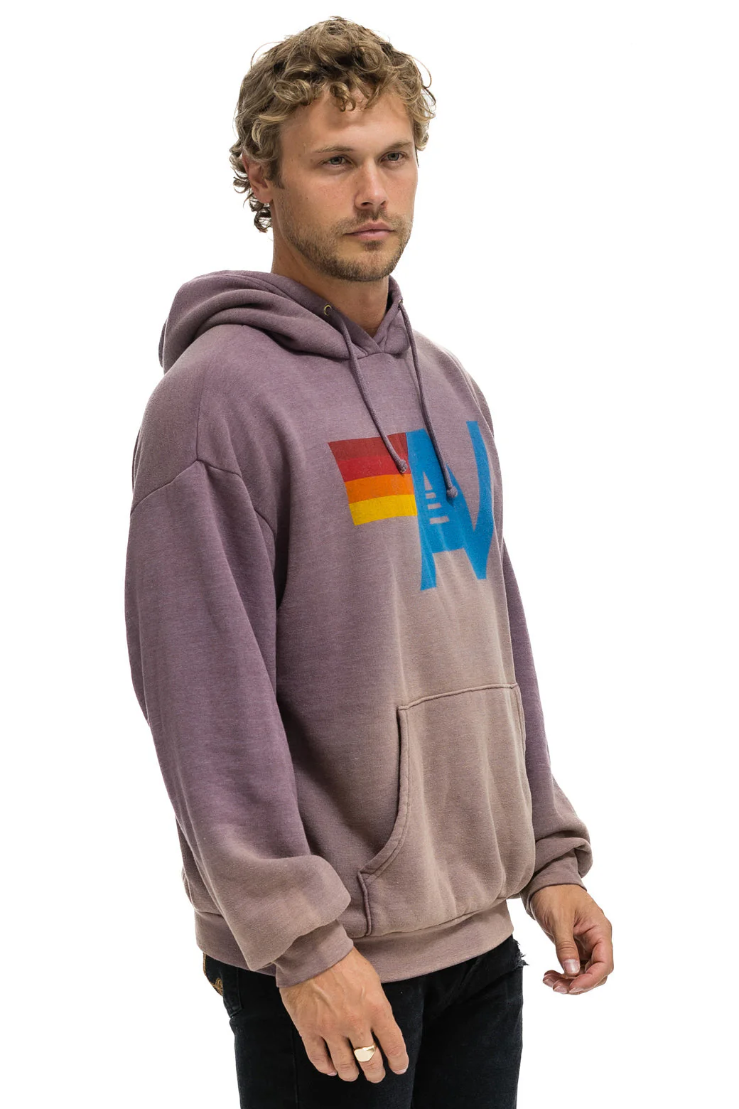 Aviator Nation - Vintage Logo Relaxed Pullover Hoodie - Faded Mocha - Image 8