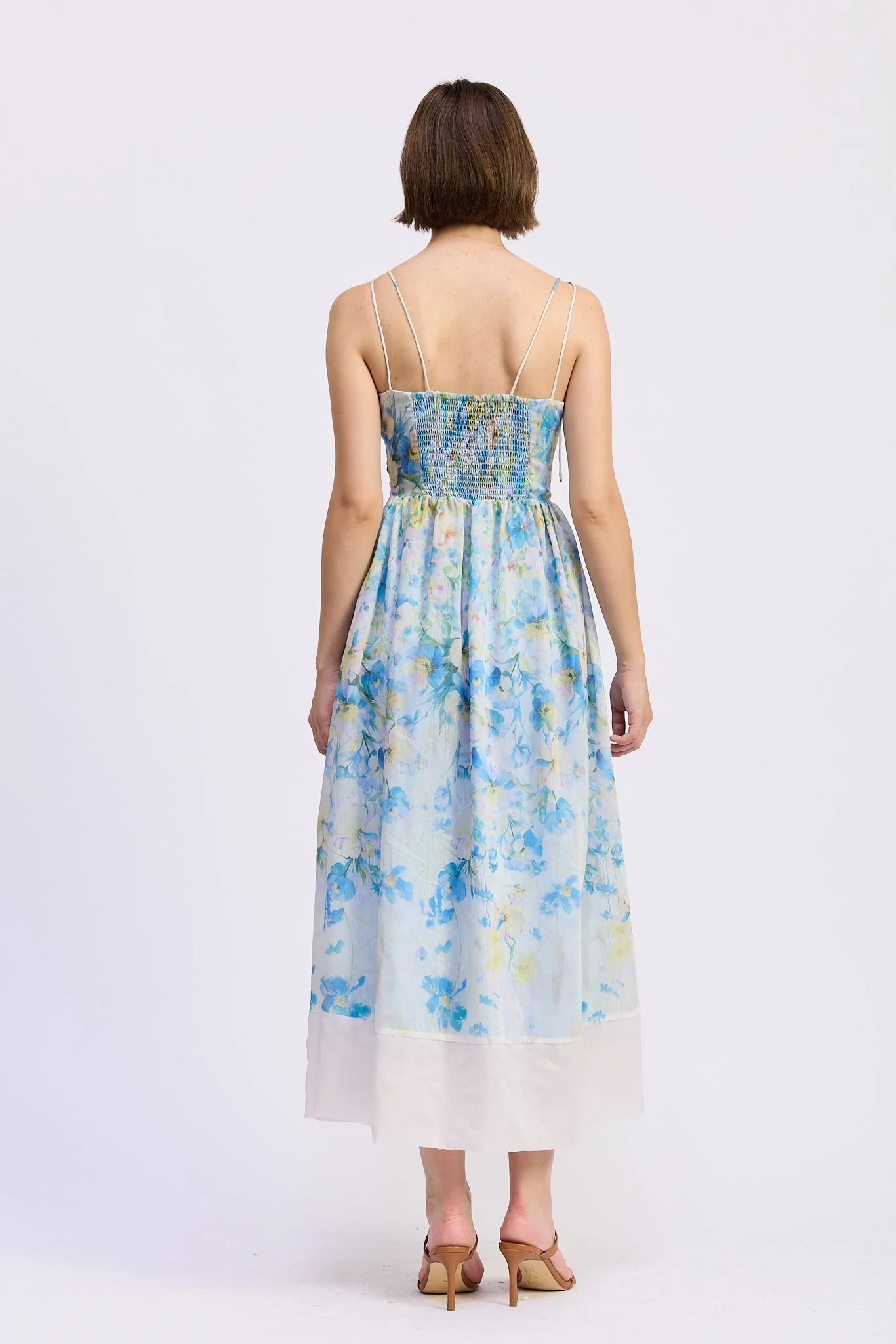 En Saison - Vivian Midi Dress - Ivory Blue Yellow - Image 3