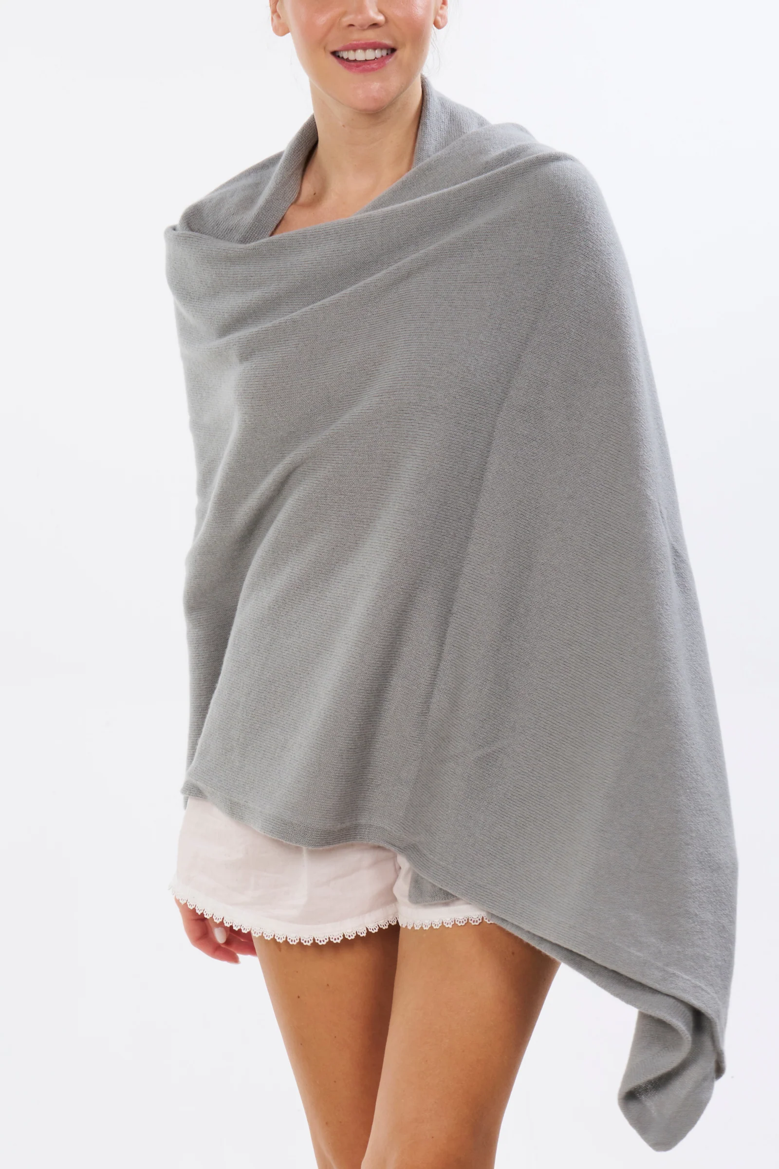 Washable Cashmere Wrap - Steely Grey - Image 2