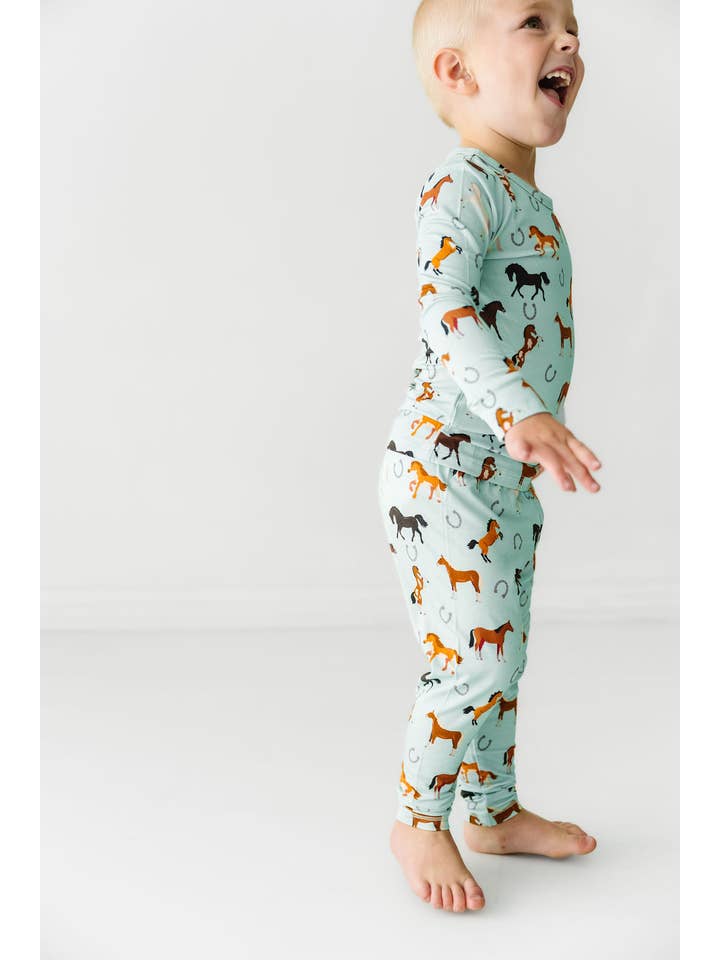 Macaron + Me - Western Horses Two Piece Jammies - Image 3