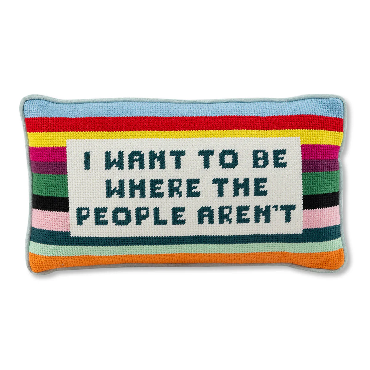 Where the People Aren't Needlepoint Pillow - Image 2