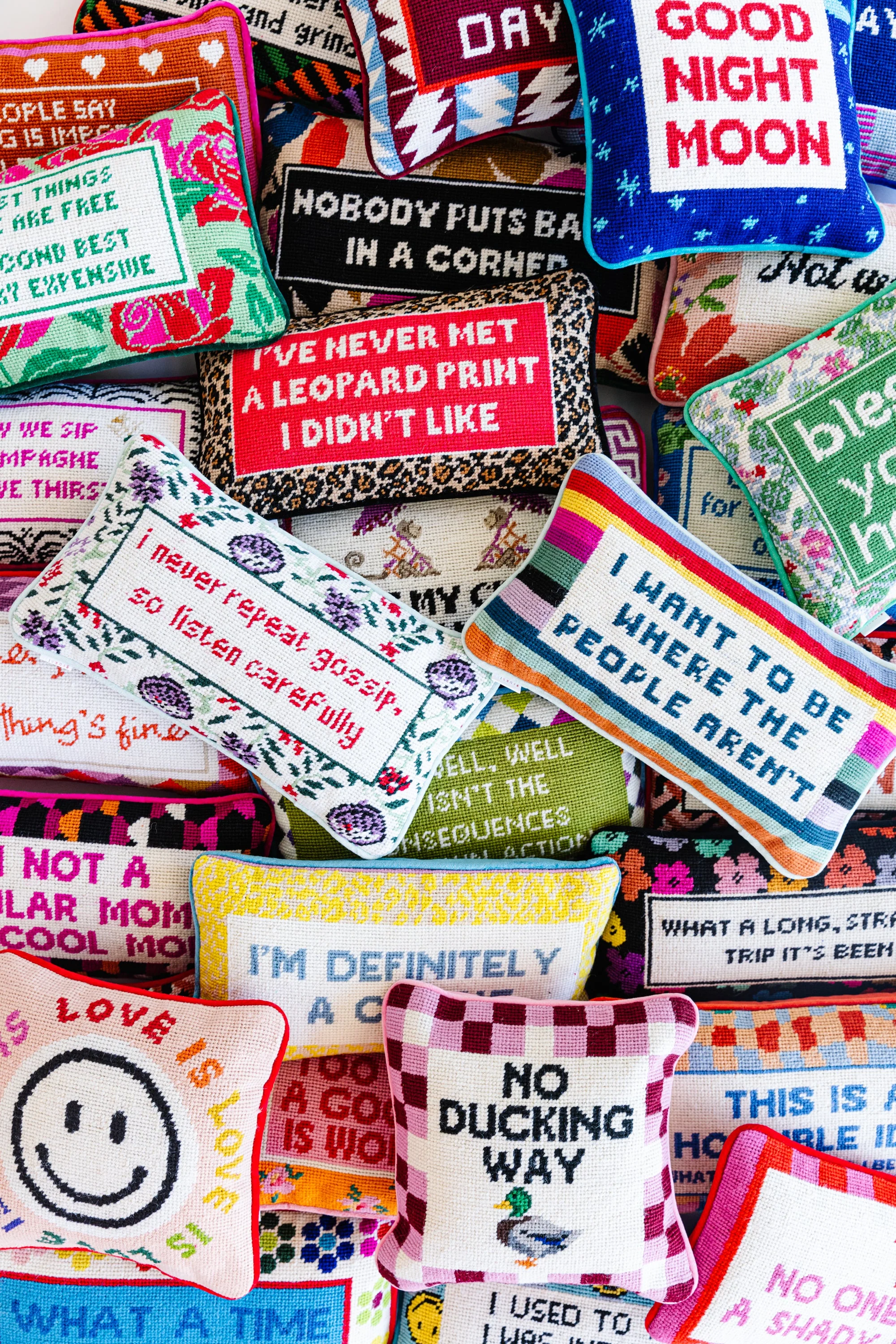 Where the People Aren't Needlepoint Pillow - Image 4