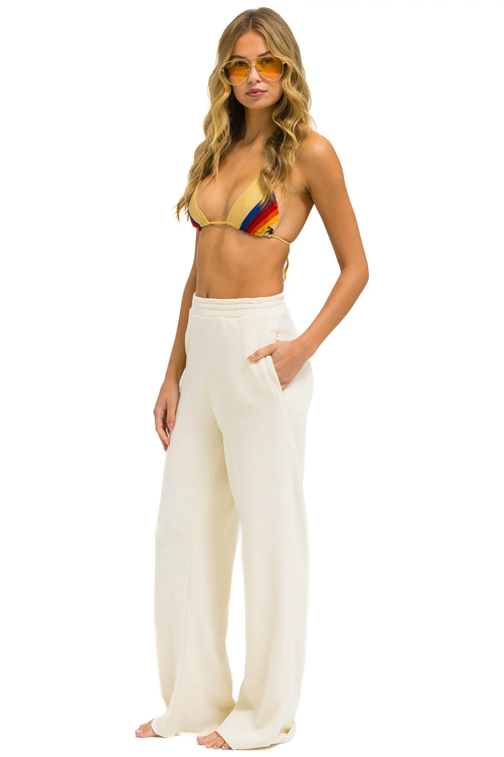 Aviator Nation - Wide Leg Pocket Sweatpants - Vintage White - Image 2