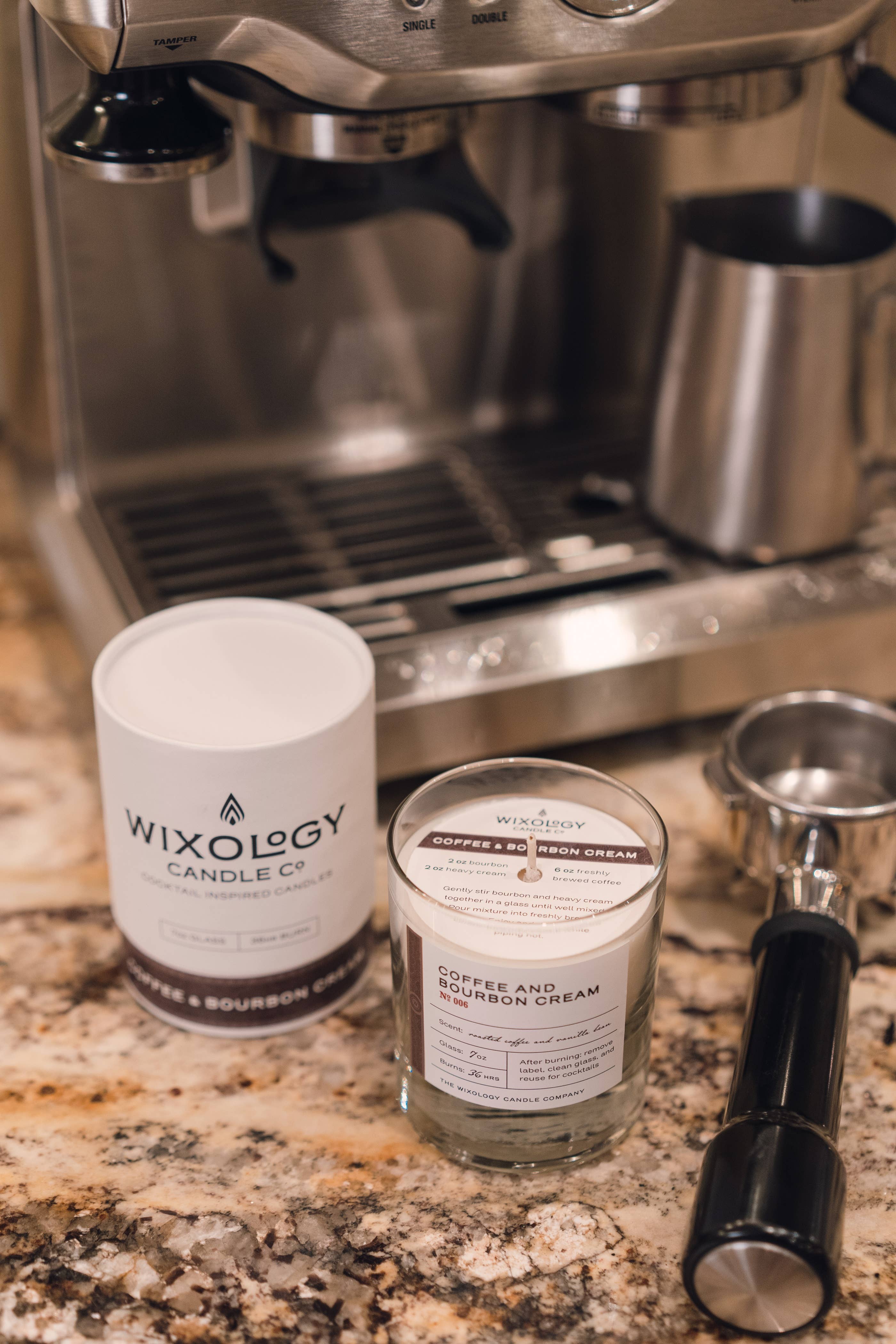 Wixology Candle Company - Bourbon Ball Chocolate Candle - Reusable 7oz Rocks Glass - Image 2