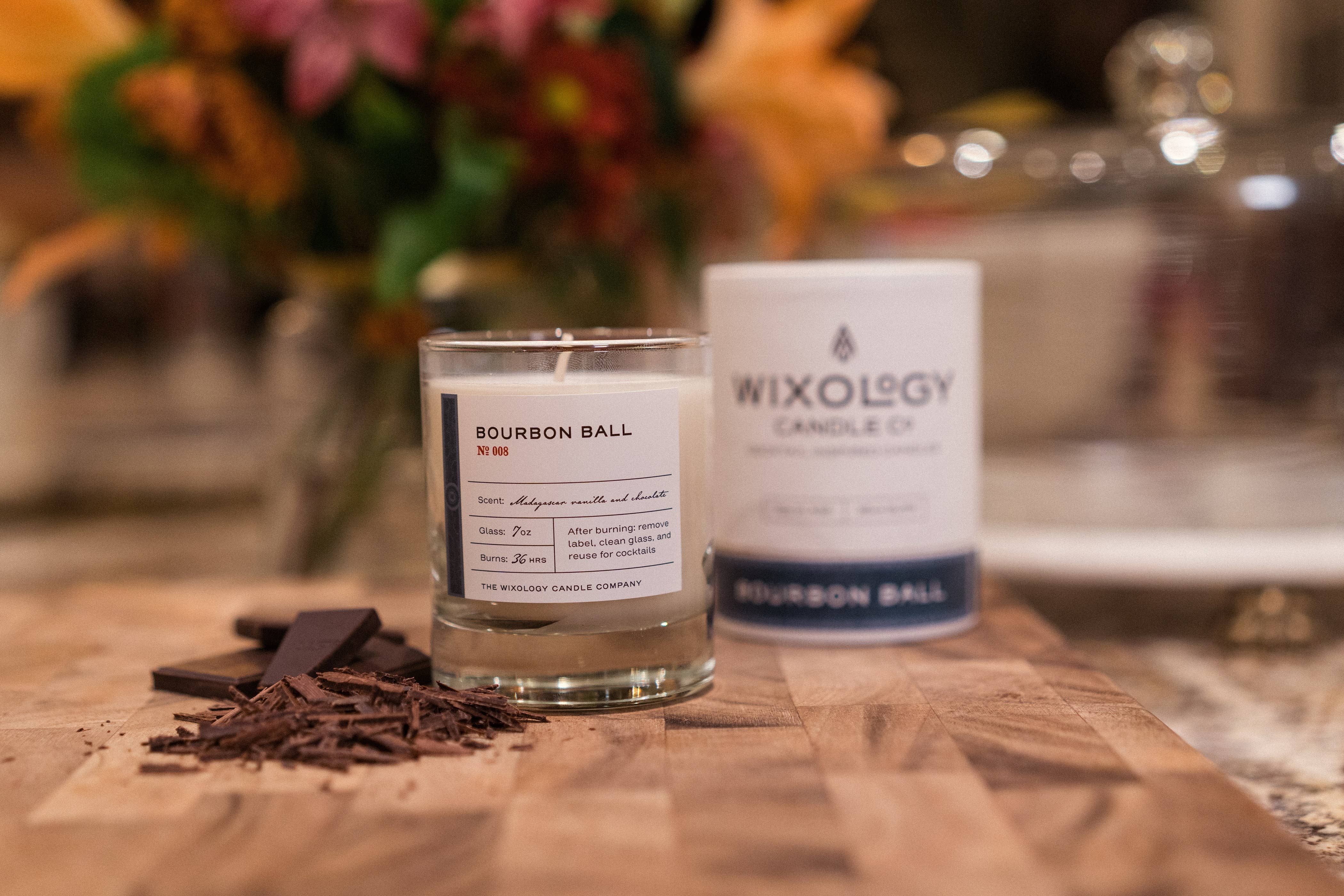 Wixology Candle Company - Bourbon Ball Chocolate Candle - Reusable 7oz Rocks Glass - Image 3