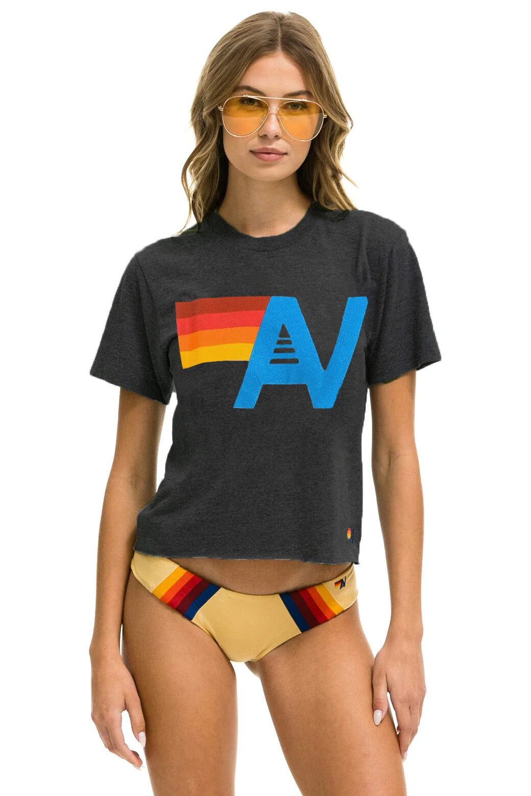 Aviator Nation - Logo Boyfriend Tee - Charcoal