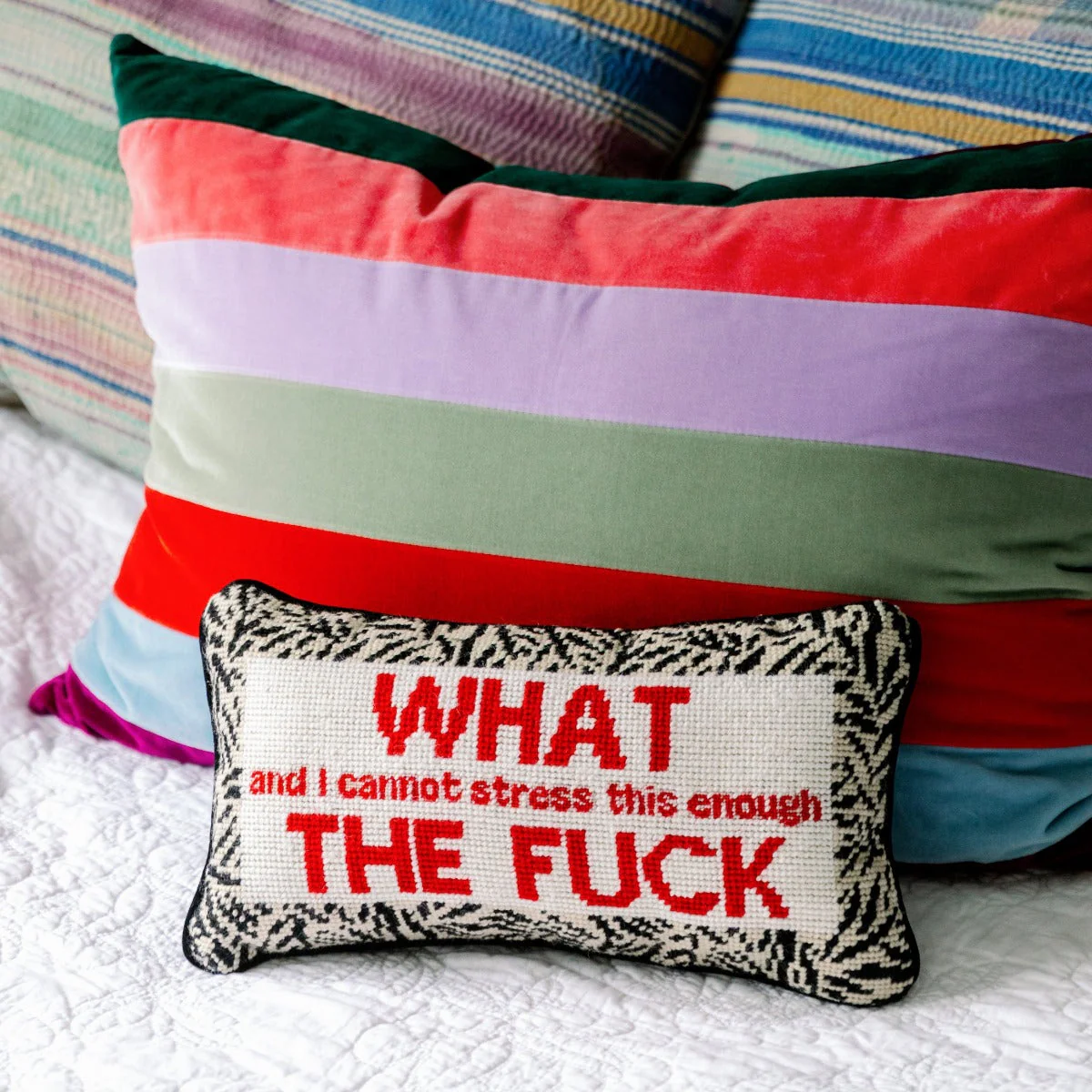 WTF Needlepoint Pillow - Image 3